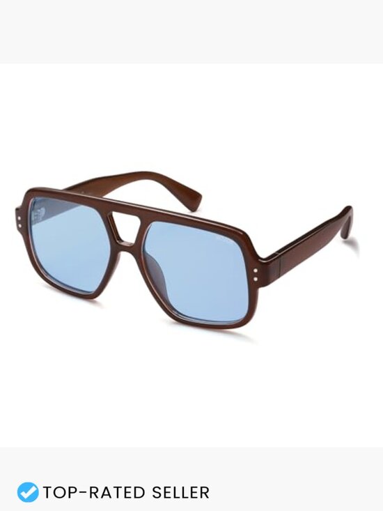 Retro Square Polarized Aviator Sunglasses Vintage Trendy Unisex Shades main image 4
